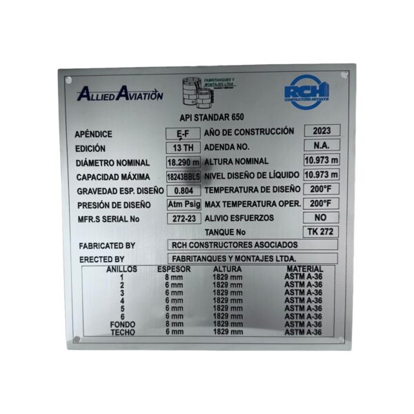 PLACA MAQUINARIA 3